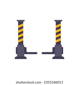 Vector plano del icono de elevación del vehículo interior. Garaje automático. Tienda de máquinas aislada