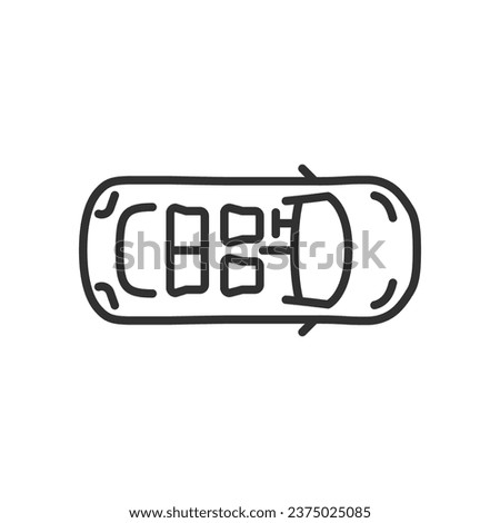 Interior of the car top view, linear icon. Line with editable stroke