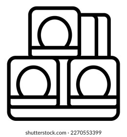 Interior cat house icon outline vector. Pet bed. Furniture shop