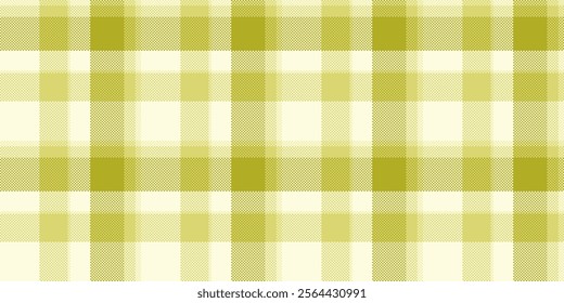 Interior check vector textile, kitchen tartan plaid fabric. Madras texture pattern seamless background in yellow and light yellow colors palette.