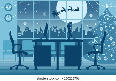 interior of christmas office