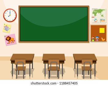 Interior classroom illustration