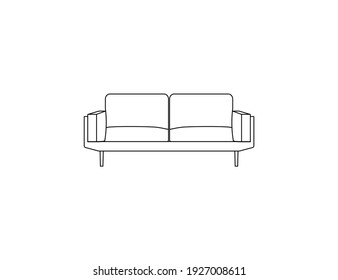 Interior, Couch, Sofa, Furniture Icon. Vector Illustration.