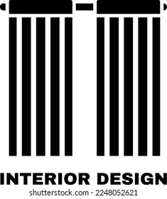 Interior curtain logo vector design