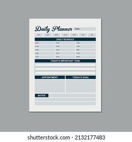 Interior daily planner template design.