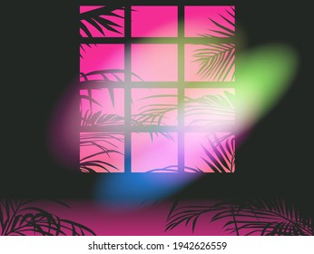 The interior of the darkroom.The shadow of the sunset falling on the wall through the louvers. Ambient retrowave citypop atmosphere.