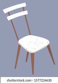 Interior decor vector, isolated chair with soft seat flat style. Object with fabric cloth, office style. Cafe or diner decoration, styling house or eatery