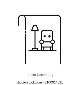 Interior Decorating Icon. Outline Style Icon Design Isolated On White Background