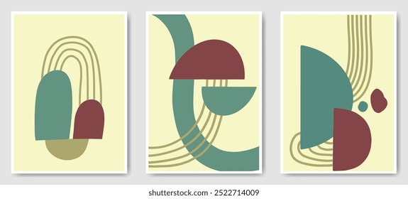 Decoração interior retro minimalista boho estilo neutro oriente decoração de casa. Coleção de conjunto de pendura texturizado a óleo. Papel de parede vintage elemento pálido. Gráfico estético para capa, cartão postal, impressão de arte de parede