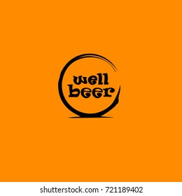 interior decoration. Beer well - text. Logo for beer festival or bar promotion.