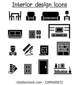 Interior Decoration & Furniture icon set