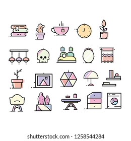Interior and decoration icons