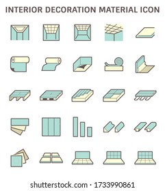 Interior decoration material and architectural work vector icon design.