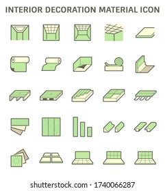 Interior decoration material and architectural work vector icon design.