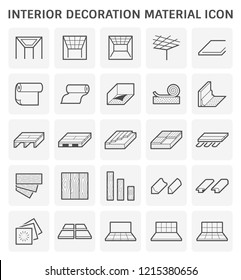 Interior decoration material icon for architecture work.