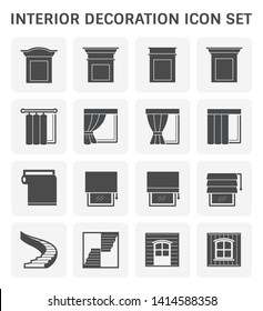 Interior and decoration material icon set design.