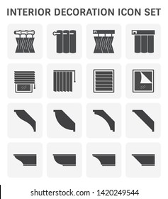 Interior and decoration material icon set design.