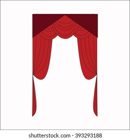 interior decoration. sketch design window curtains. 