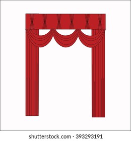  interior decoration. sketch design window curtains