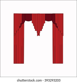  interior decoration. sketch design window curtains