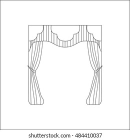  interior decoration textiles sketch. curtains. interior textiles. 