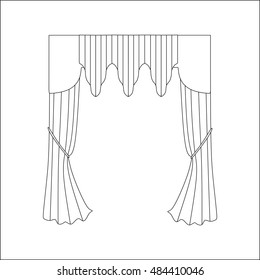  interior decoration textiles sketch. curtains. interior textiles. 