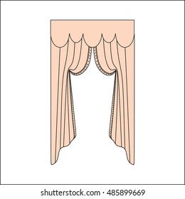  interior decoration textiles sketch. curtains. interior textiles. 