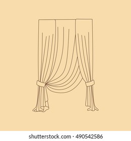  interior decoration textiles sketch. curtains. interior textiles
