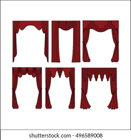  interior decoration textiles sketch. curtains. interior textiles. 