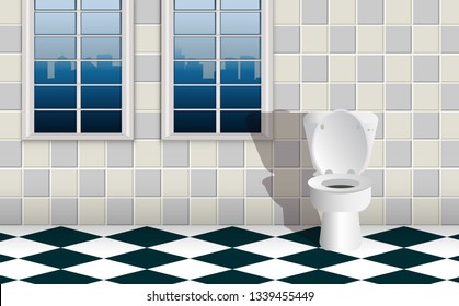Interior decoration of the toilet in the house