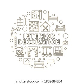 Vector de decoración circular de decoración moderna diseño de apartamentos ilustración de esquema