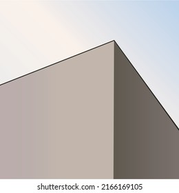 interior design background simple modern building with sky illustration architecture style wall with floor and corner 