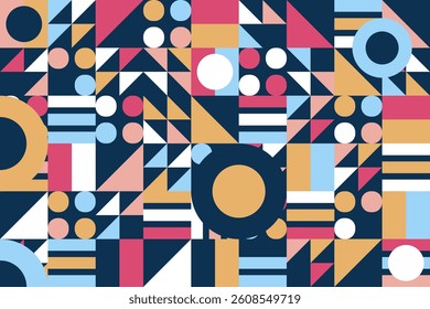 Interior design bauhaus design with colorful geometric pattern. Perfect for vibrant home decor projects
