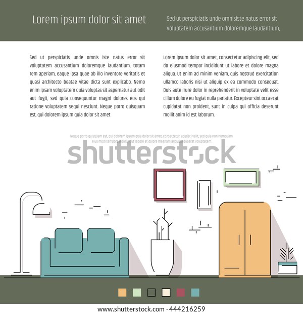 Interior Design Booklet Cover Magazine Layout Stock Vector