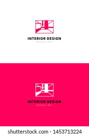 Interior design company logo template.