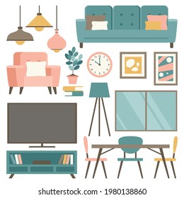 Diseño Interior Con Mobiliario Plano