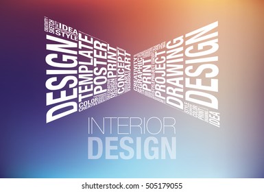 Interior design conceptual presentation template, vector illustration