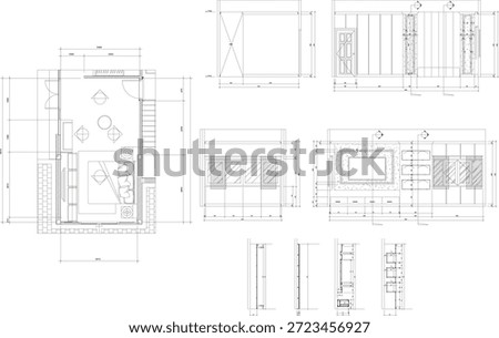 Interior Design Construction Drawing for a Small Bedroom with TV Cabinet, Headboard Design, and Section Details for Practical Implementation