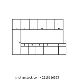 Innendesign, Dekoration, Luxusmöbel, Holzschlafzimmer, Kleiderschrank, Möbel, Vektorgrafik