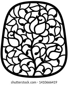 Interior Design decorative vector for laser cutting, Laser cutting floral pattern for home decoration. MDF, ACRYLIC, WOOD etc. - 36''x31'' Vector