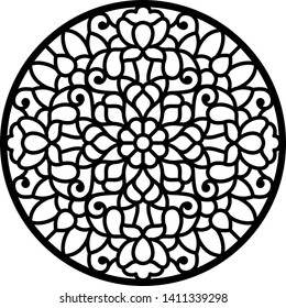 Interior Design decorative vector for laser cutting, Laser cutting floral pattern for home decoration. MDF, ACRYLIC, WOOD etc. 30''x30''- Vector