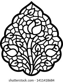 Interior Design decorative vector for laser cutting, Laser cutting floral pattern for home decoration. For MDF, ACRYLIC, WOOD etc. 36''x30''- Vector