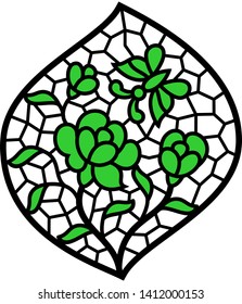 Interior Design decorative vector for laser cutting, Laser cutting floral pattern for home decoration. For MDF, ACRYLIC, WOOD etc. 35''x30''- Vector
