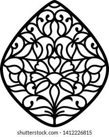 Interior Design decorative vector for laser cutting, Laser cutting floral pattern for home decoration. For MDF, ACRYLIC, WOOD etc. 35''x30''- Vector