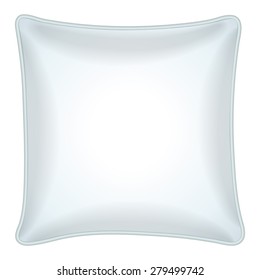 Diseño interior - almohada de tiro decorativa con almohada blanca.  Aislado en blanco. Ilustración vectorial.