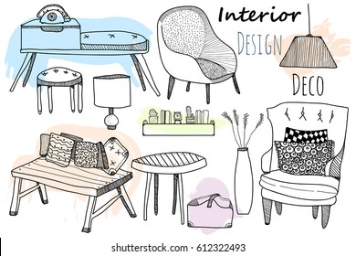 Interior design furniture set