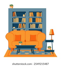 Interior design with furniture vector illustrationt  