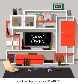 interior design, games room , vector