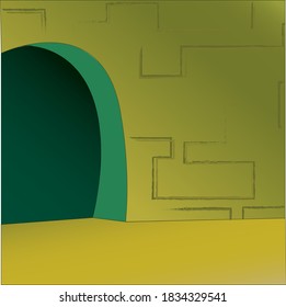 la decoración interior de color verde