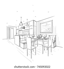 Dining Room Doodle Images, Stock Photos & Vectors | Shutterstock